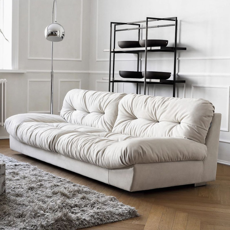 Causeuse-coussin en polyester blanc standard