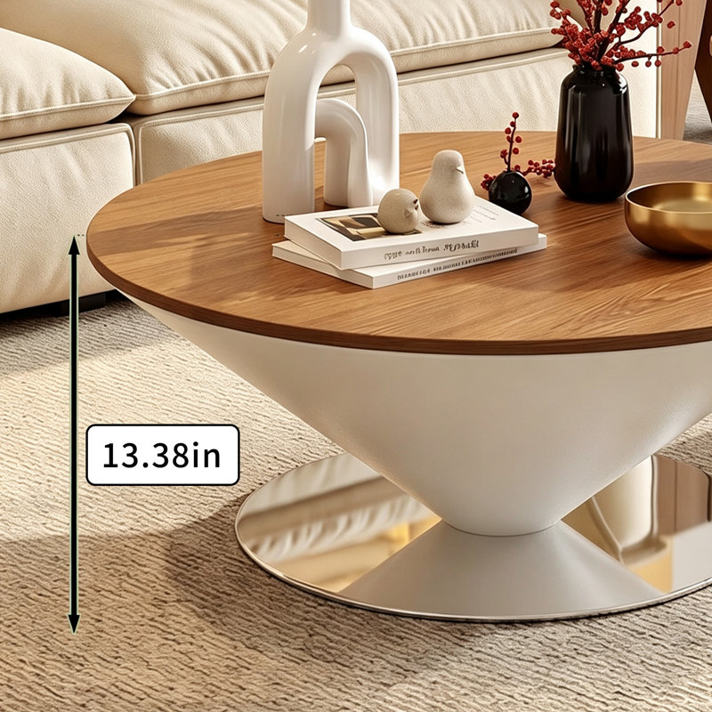 Ensemble de table basse ronde en bois massif Round Home Creativity