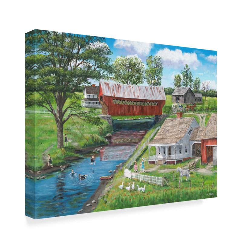 «New England Homestead», reproduction de photo sur toile tendue, H 14 po x l 19 po x P 2 po