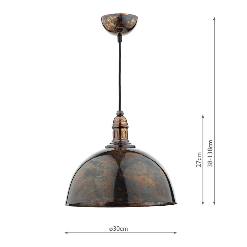 Zakhar 1 - Light Bronze/Black Dome Pendant