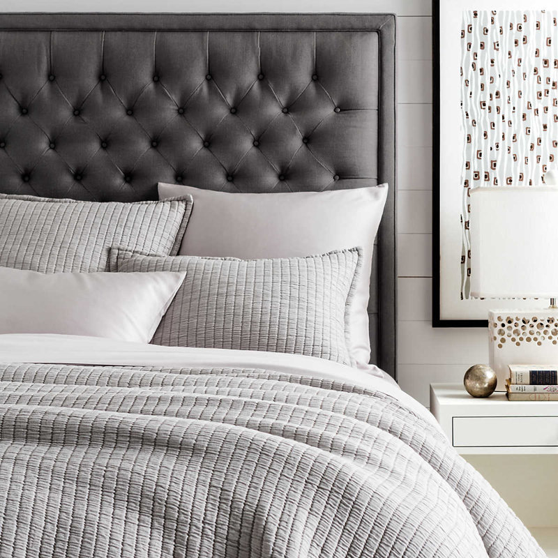 Boyfriend Matelasse Sham, Euro, Gray