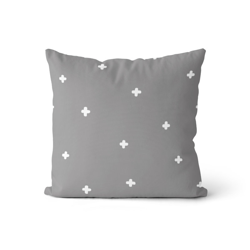 Housse de coussin Jannel, Gris / blanc