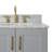 Nobe 37'' Solid Wood Single Bathroom Vanity in Grey with 0.75'' Carrara Marble Top, Right Offset, Oval Sink-123048295-89784542-89784529