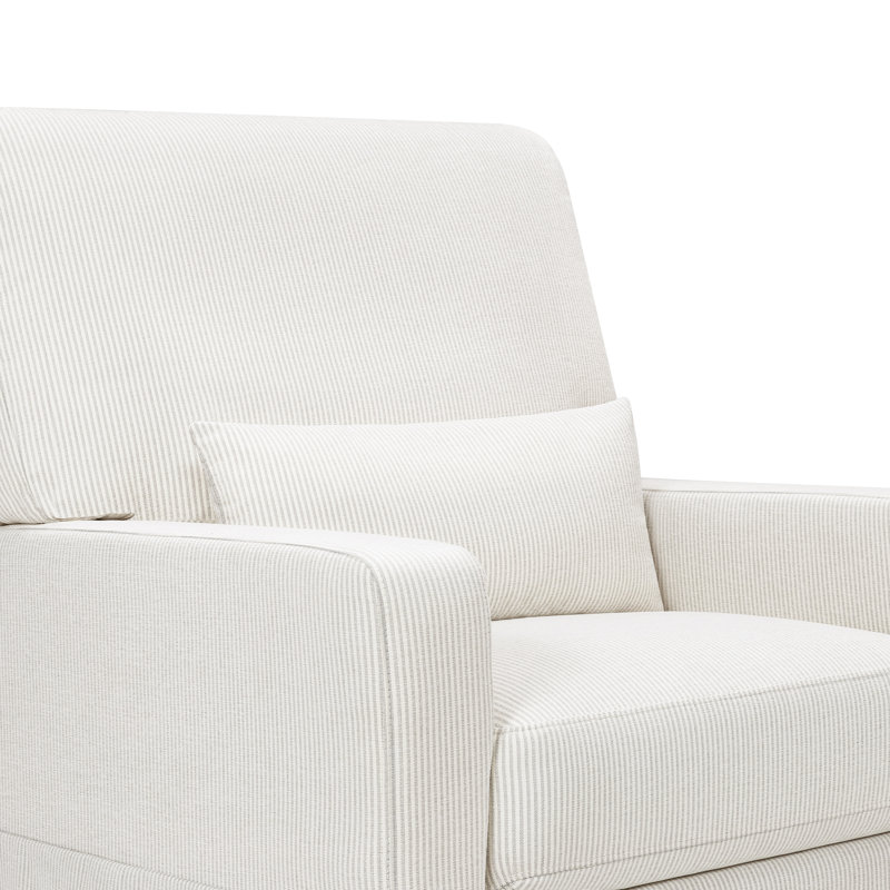 Fog Chatham Stripe Upholstered Swivel Glider with Pillowback