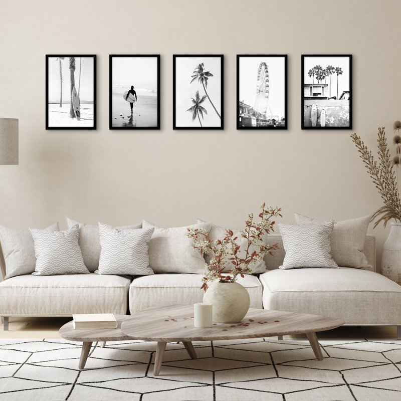 Picture Frame - Set of 5 - Photo Frame with Polished Plexiglass for Tabletop and Wall Display, Black, 11" W x 17" H