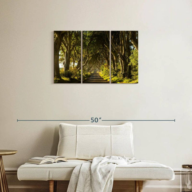 Harnek Sunlit Trees Path, 20" H x 33" W