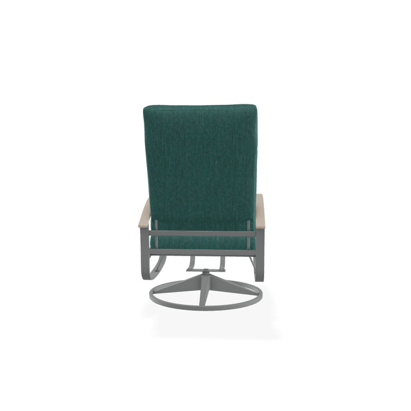 Belle Isle Outdoor Swivel Lounge Chair, Cast Breeze Sunbrella® Plainweave, Desert P60, Textured Graphite