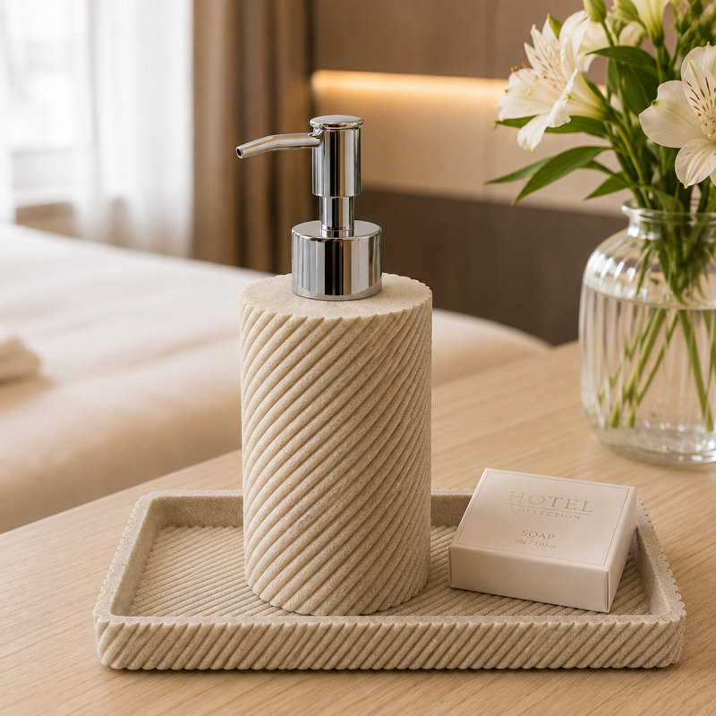 Beige Bathroom Accessories Set 4 Pcs