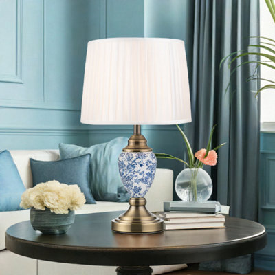 Pulcherie 44Cm White/Blue Table Lamp