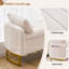 Banc de rangement moderne Lunara 66"W, capitonné, motif Teddy, à placer au pied du lit, avec pieds dorés, poche pour accoudoir et 2 coussins.-343922331-346524067
