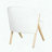 Modern Accent Chair – Angular Frame & Open Back – White