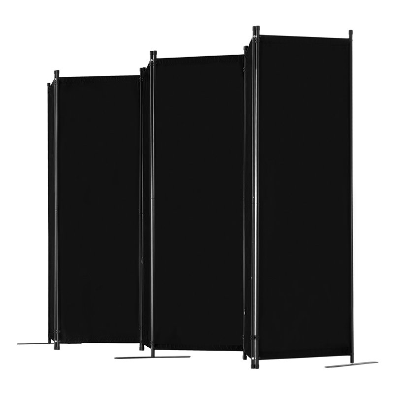 Paravent en tissu à 6 panneaux pour la chambre à coucher , Noir