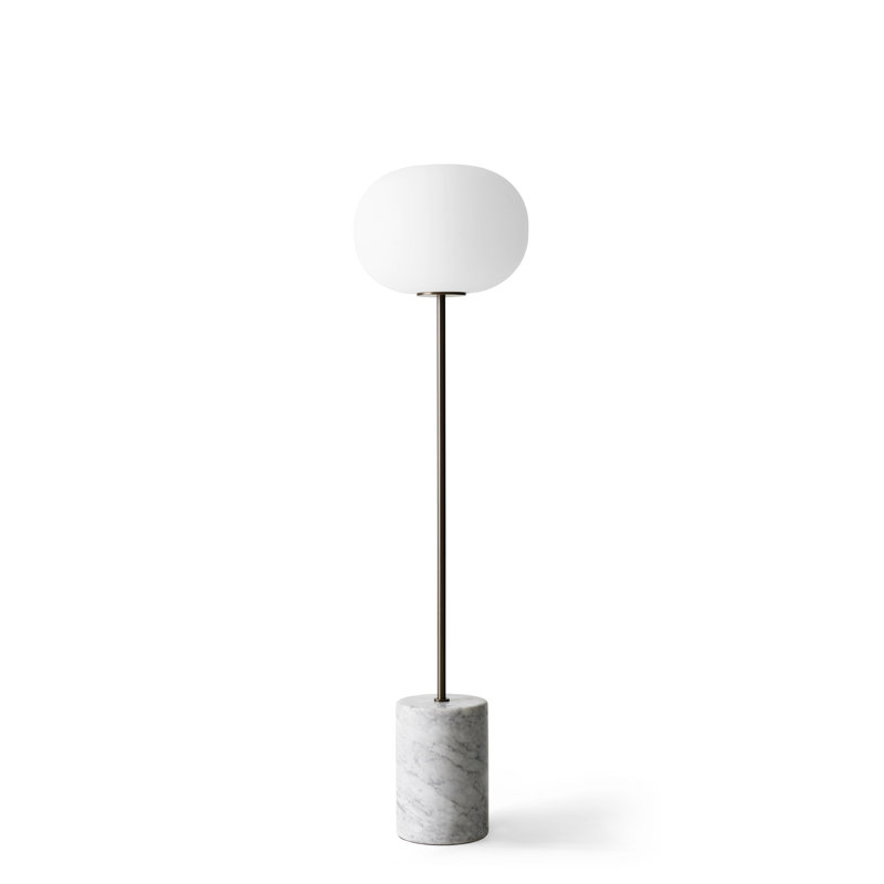 JWDA Floor Lamp, Bronzed Brass/White Carrara Marble