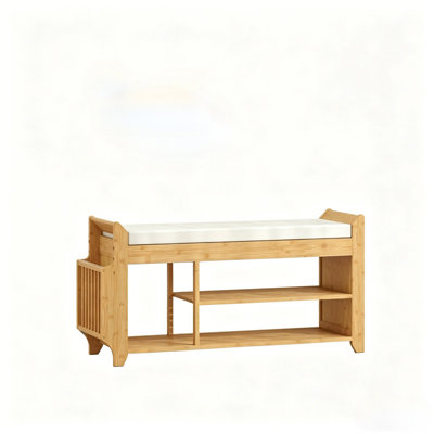 Entryway Storage Bench,Shoe Bench With Comfortable Cushioned Seating