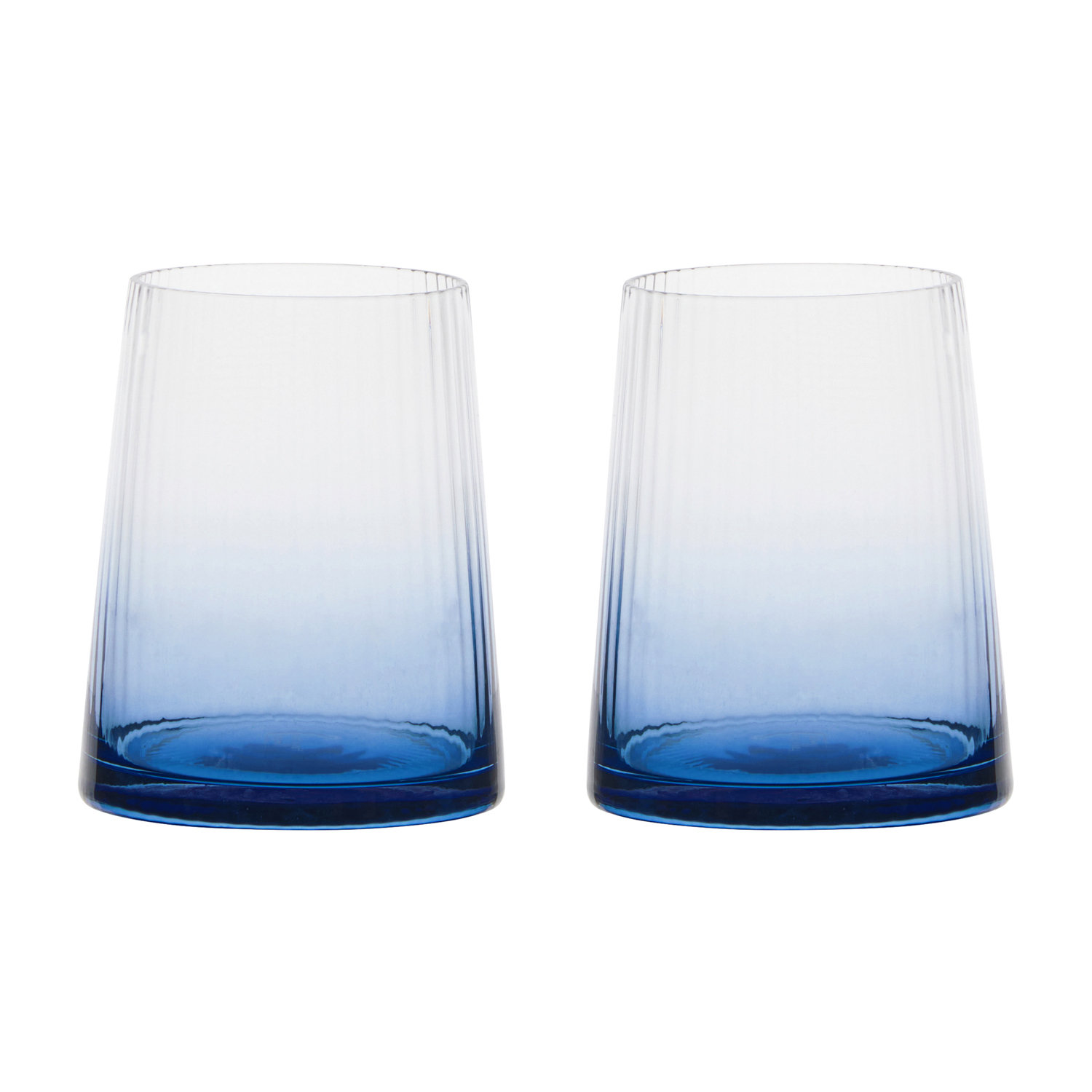 Zoya 13.5oz. Glass Drinking Glass Glassware Set, Blue