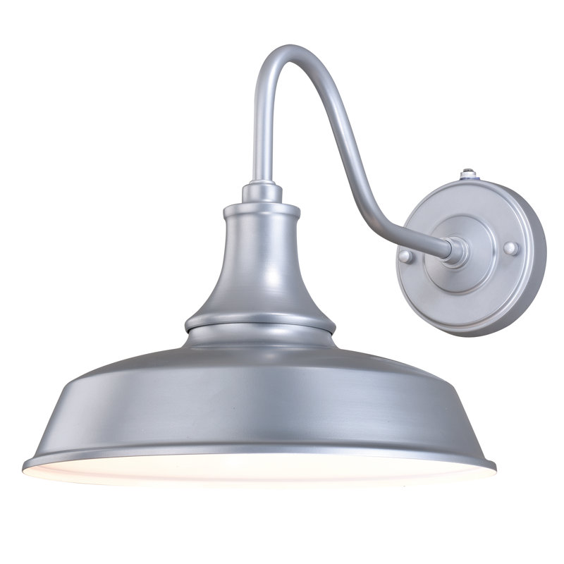 Gunnora Steel Wall Light, 11.5" H x 12" W x 18" D, Satin Silver