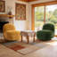 Fauteuil d'appoint pivotant rembourré sans accoudoirs-1033644164