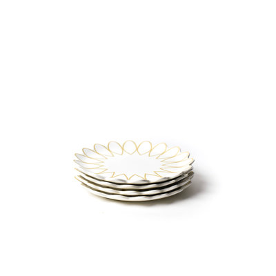 Deco Gold Scallop 11 Dinner Plate Set Of 4