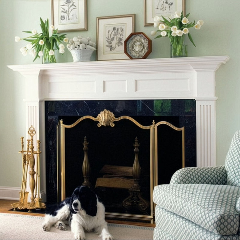 NATALIA Brass Fire Screen