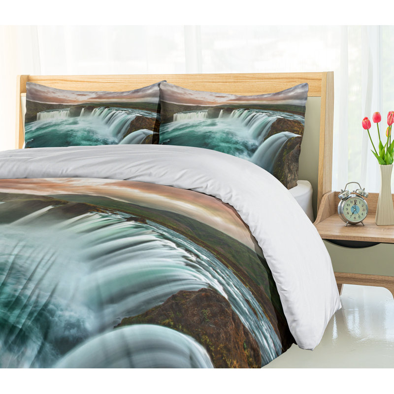 Rustic Polyester Duvet Cover, Queen Duvet Cover + 2 Standard Shams