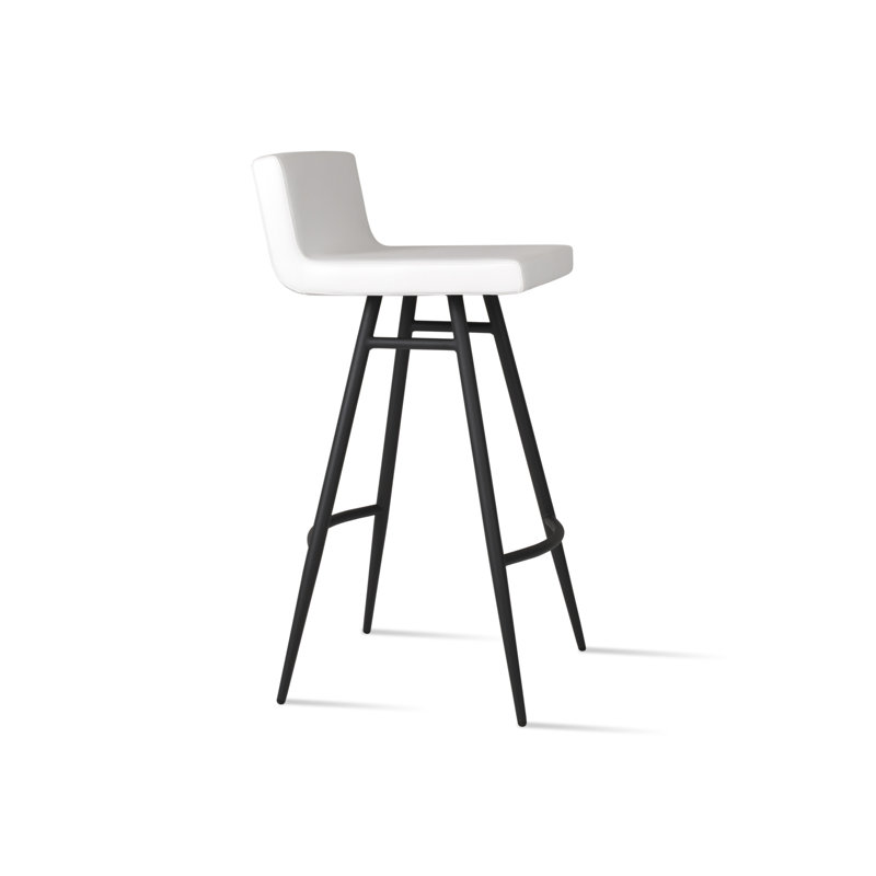 Tabouret de bar et de comptoir Dallas Galata, Tabouret de bar (siège d'une hauteur de 31 po), Noir, Blanc