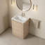 Meuble-lavabo autoportant de 24 po avec lavabo en céramique, coins arrondis et conception sans poignée-116159713