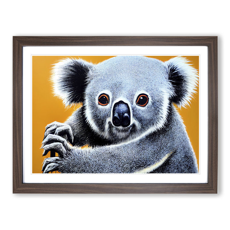 Incredible Koala Bear - Single Picture Frame Print, 46cm H x 64cm W x 2cm D, Walnut