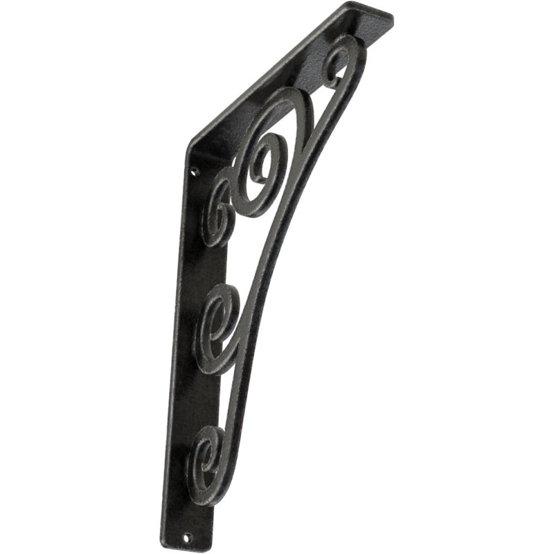 Support en fer forgé Tristan, Étain antique, H 10 po x l 1,5 po x P 7,5 po