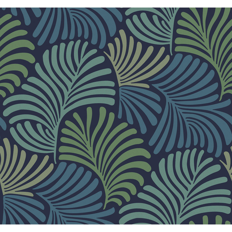 Papier peint Trousdale Fanning Flora, Bleu marine