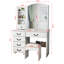 Meuble-lavabo blanc avec lumières et miroir - 3 options de couleurs, choix de maquillage spacieux et spacieux