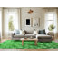 Tapis vert à motif floral-850114823