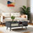 39" Rattan Coffee Table,Boho Coffee Table with Drawer & Shelf-1149119174