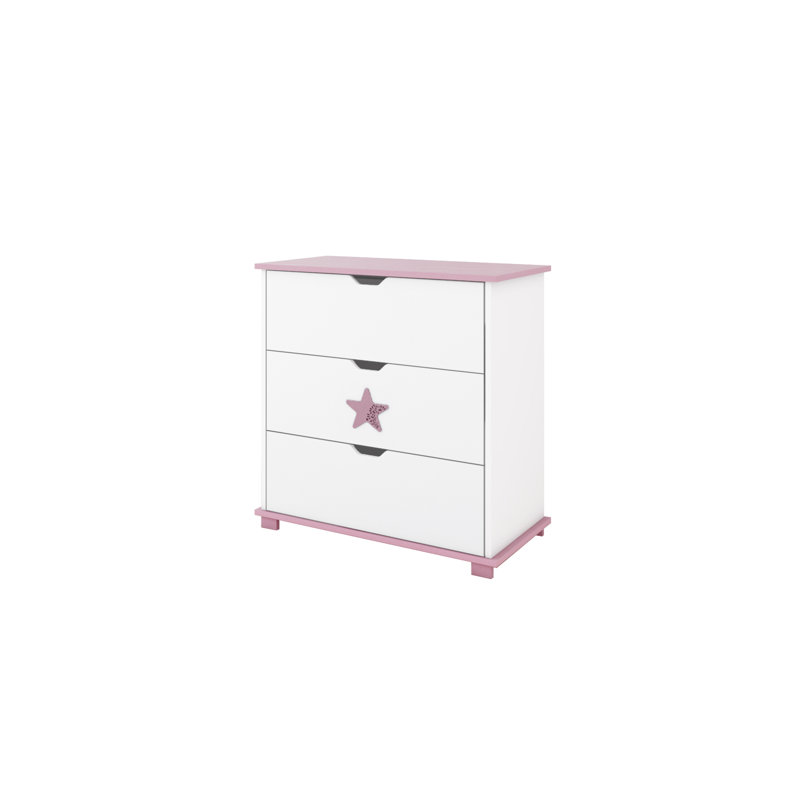 Epperson Kids 3 - Drawer Chest, White/Pink