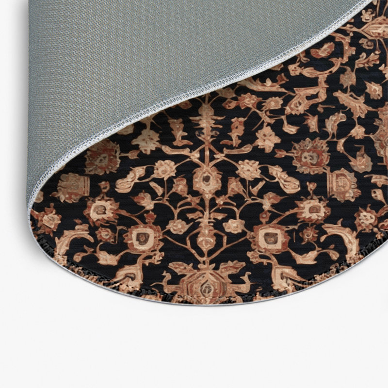 Tapis d'intérieur et d'extérieur brun Persian, Rond 5 pi
