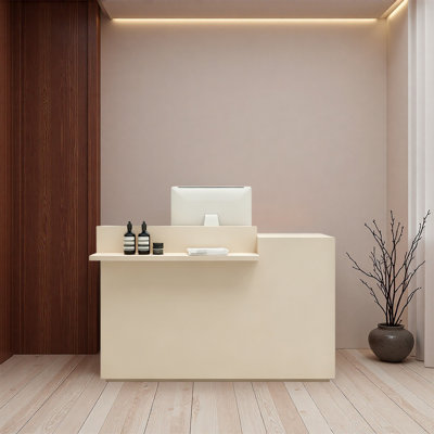 Retro Commercial Reception Counter – Small Front Desk for Salon and Store Entry