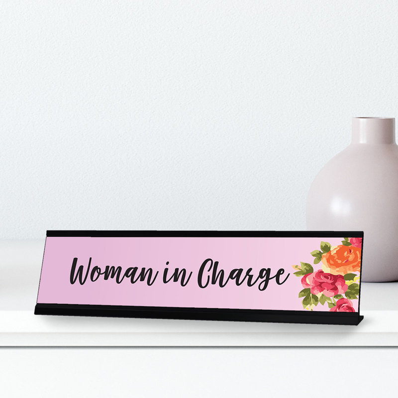 Enseigne de bureau «Woman in Charge»
