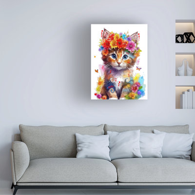 Dean Russo- Evolution Collection Crowned Kitten Canvas Art