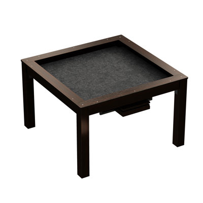 47.2" Square Board Game Table with Removable 4-Panel Top, Felt-Lined Recessed Play Area, Dining & Gaming Table for 2–6 Players, Walnut Brown
