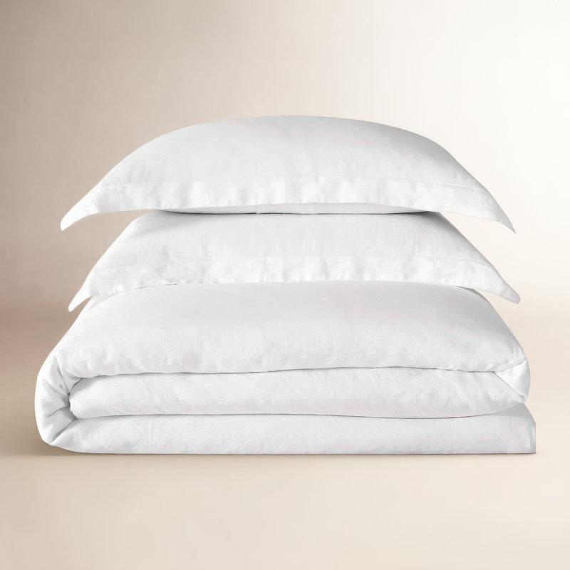 Ensemble de housse de couette de 3 pièces Nena, Blanc, Housse de couette très grand et 2 très grandes t