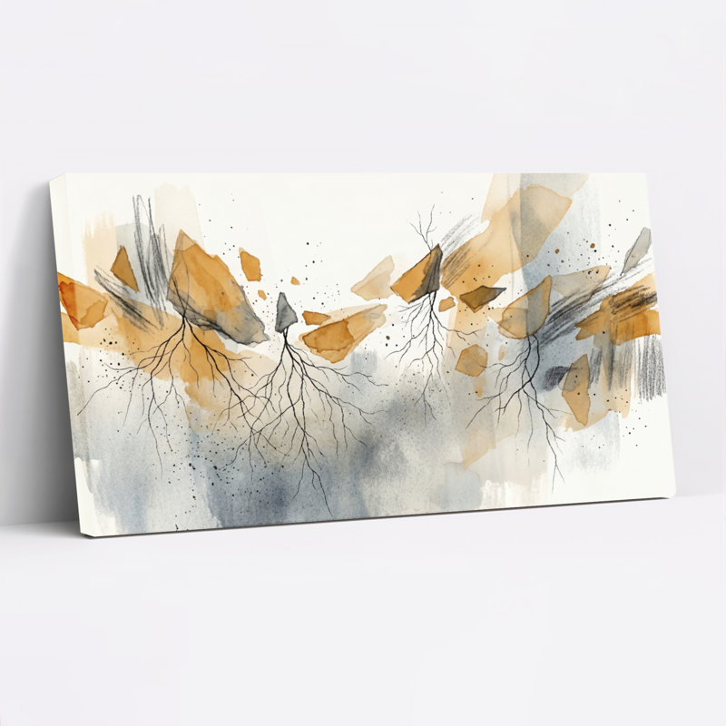 Ensemble d'une toile abstraite à l'aquarelle, L 58 po x H 28 po, Wrapped Canvas