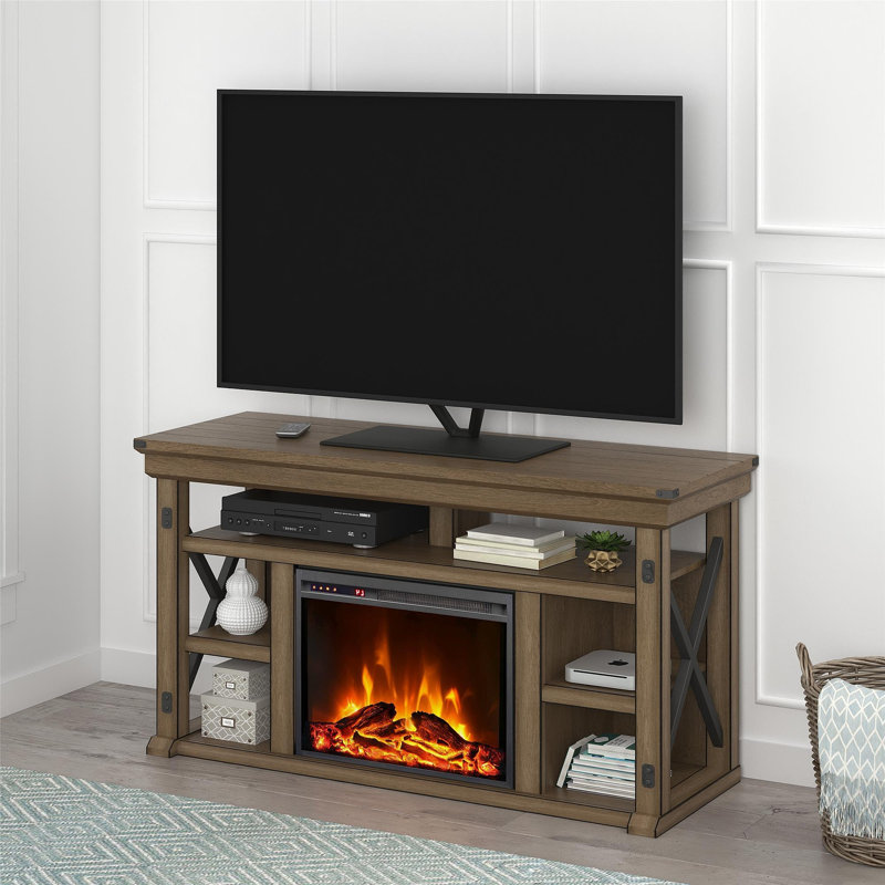 Meuble télé avec foyer pour téléviseur de 60 po ou moins