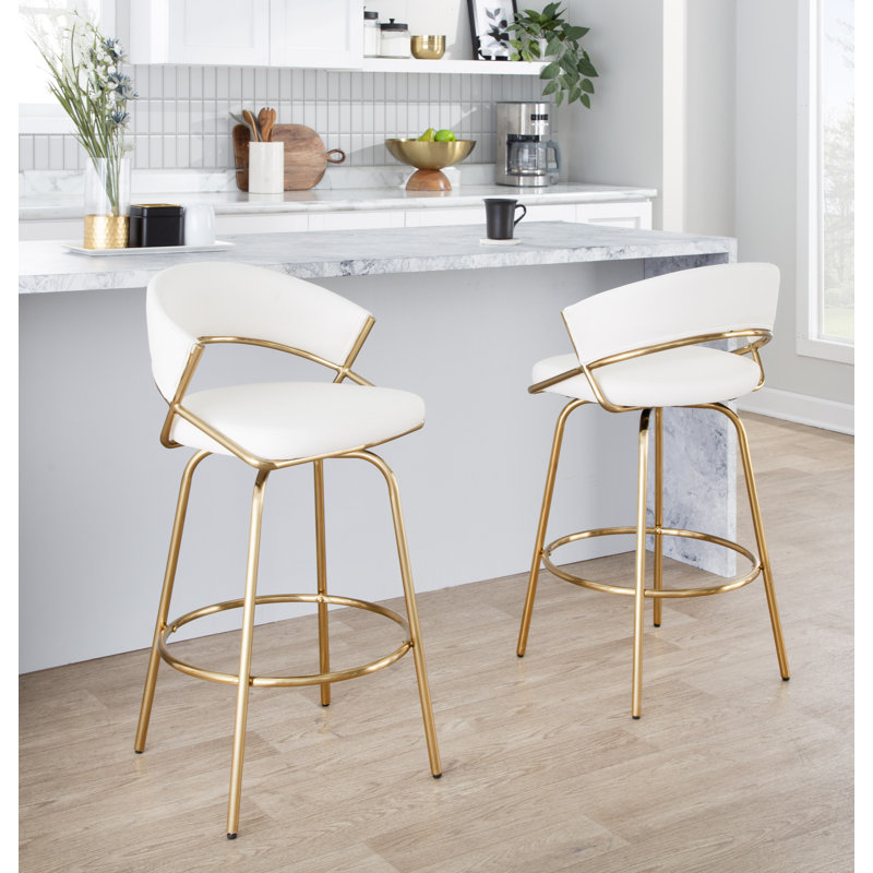 Jie Fixed-Height Counter Stool - Set Of 2, White