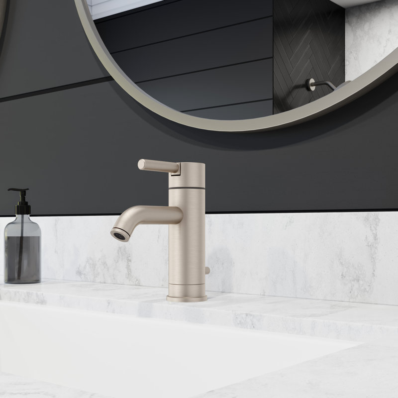Robinet de salle de bain à contrôle unique avec drain Contempra, Nickel brossé