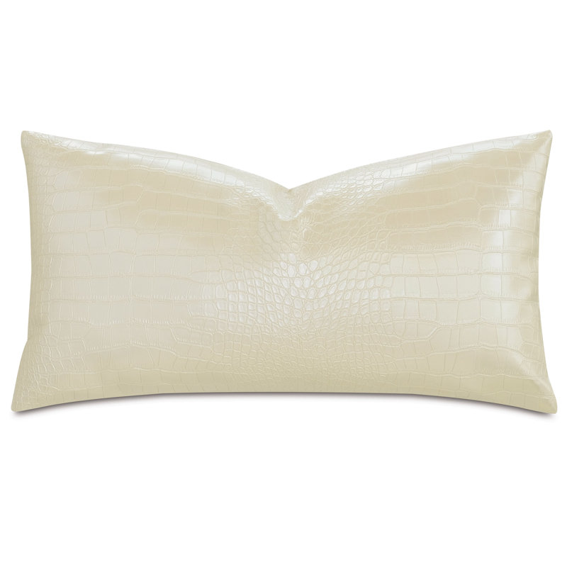 Tegu Lumbar Pillow Cover & Insert, 11"H x 21"W, Pearl