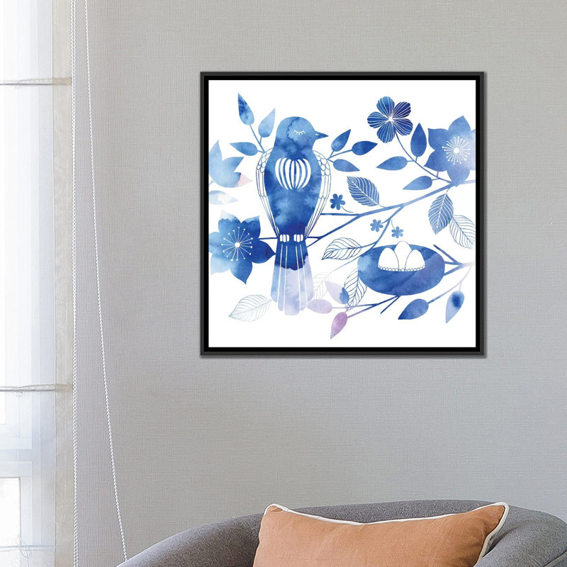 « aviaire twilight iii », reproduction d’impression sur toile, H 18 po x l 18 po x P 1,5 po, Toile avec cadre noir