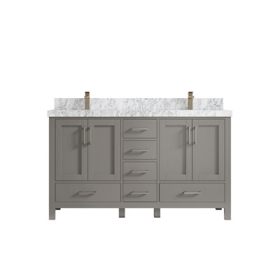 Meuble-lavabo à double cuve l 60 po x P 22 po Malibu