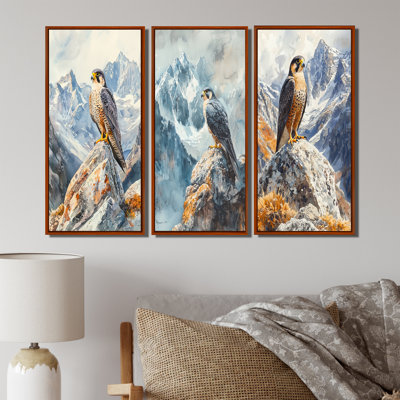 Peregrine Falcon In The Mountains I - Hawk Animal Wall Decor Collection