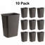 Poubelle rectangulaire en plastique 10 gallons Browm | Ensemble de 10-132264584