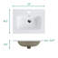 Lavabo intégré en céramique blanc brillant, 1 ou 3 trous de robinet pré-percés disponibles, lavabo résistant aux égratignures pour la salle de bain / cuisine (ensemble de drain non inclus)
