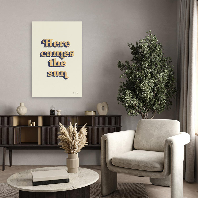 «Here Comes The Sun», art abstrait Rétro, H 36 po x l 24 po